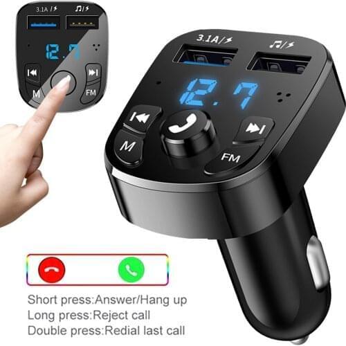 New Hands-free Bluetooth MP3 Car Charger FM Transmitter Wireless Dual Equipped Player Bluetooth LED Display Dual USB Car Charger