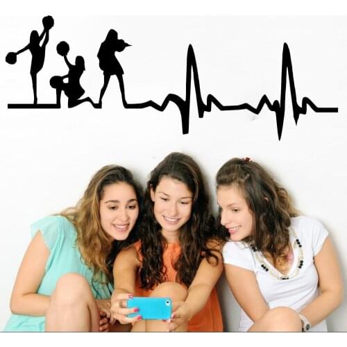 YUYOYU Cheerleader Cheerleading svg decal Cheer heartbeat my heart beats for Cheerleading SVG cheerleading new wall stickers