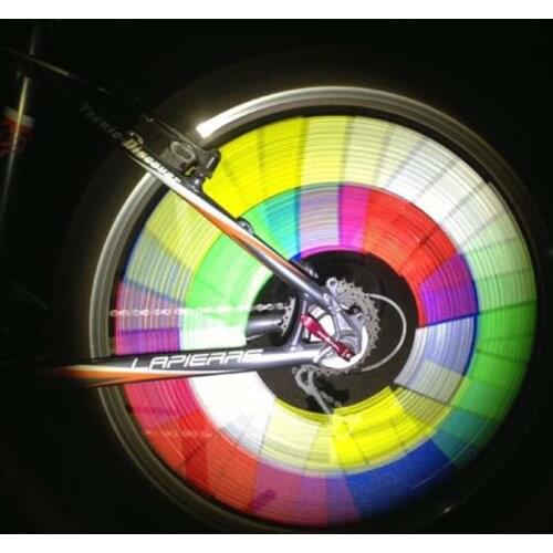 1 set Bicycle Reflective Stickers Wheel Spokes Tubes Strip Safety Warning Light Reflector Cycling Bicycle Light Accessories