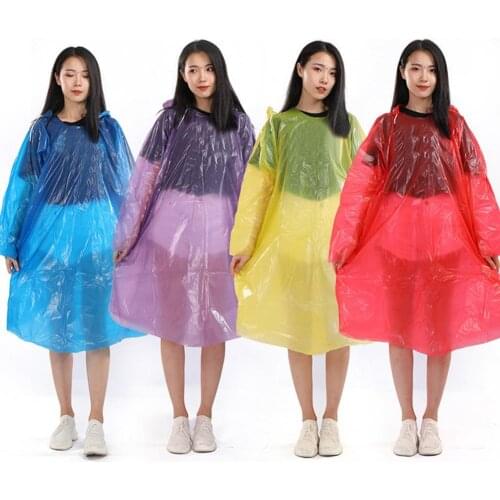 Portable Travel Disposable Raincoat Waterproof Emergency Hood Poncho Rainwear