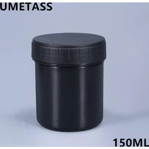 Empty 150ml Plastic Cream jar with Lid white black Cosmetic powder hair gel container Round bottle 1PCS