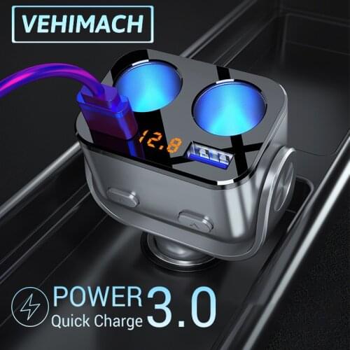 QC 3.0 Quick Charge Car Charger Dual USB Cigarette Lighter Splitter With Voltage LED Display Output 5V/3.4A Power Adapter Socket