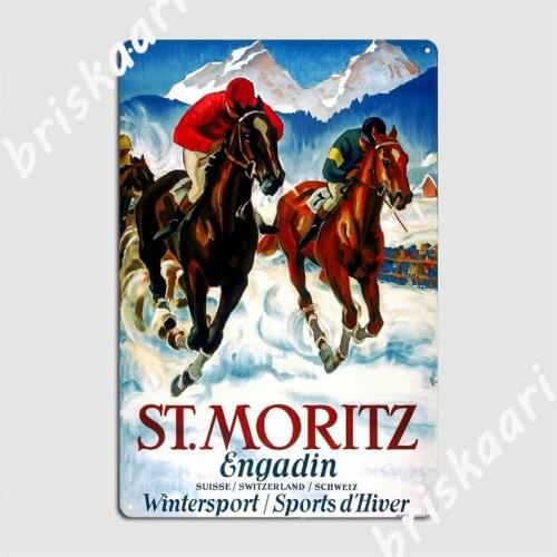 Retro St Moritz Vintage Reclame Metal Signs Club Home Kitchen Designing Tin sign Posters
