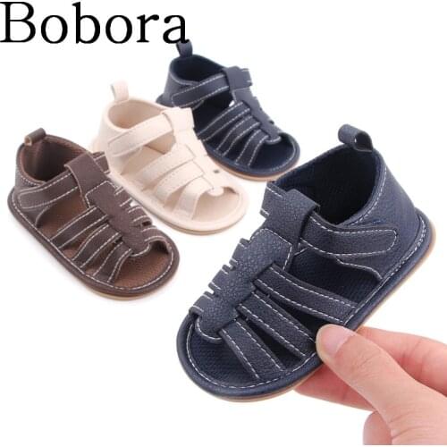 Bobora PU Baby Non-Slip Sandals Child Summer Boys Fashion Sandals Sneakers Infant Baby Shoes