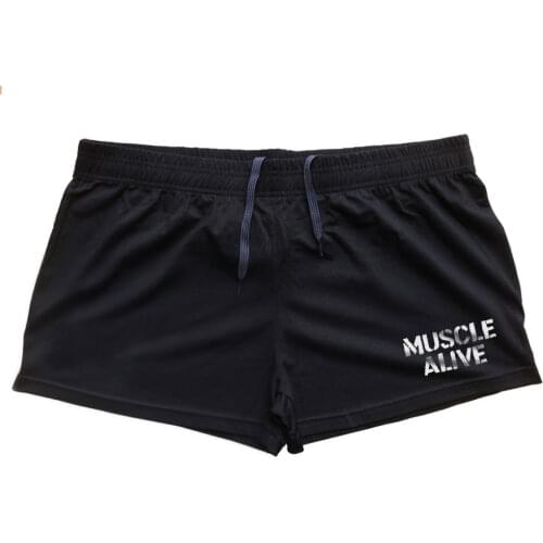 MUSCLE ALIVE Brand Clothing Bodybuilding Shorts Men Fitness Workout Casual Print Cotton short pants 5 Colors Sportswear