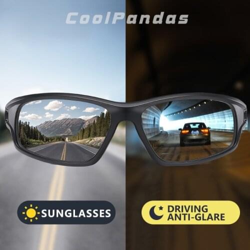 CoolPandas Ultralight frame Sport Photochromic Polarized Sunglasses Men Driving Sun Glasses Day Night Vision gafas de sol hombre