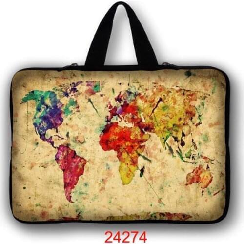 World Map 11 13 14 15 15.6 Laptop Bag Computer Sleeve Case Handbags Zipper Shockproof Cover For MacBook Air Pro Retina Laptop