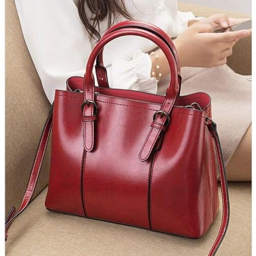 2021 Genuine Leather Tote Bags Portable Messenger Bag Women Shoulder Bag Cowhide Womens Purse