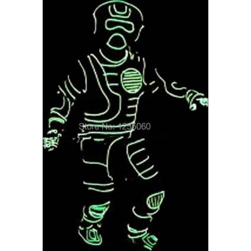 LED Luminous /Illuminated/Glowing Dance Costumes/Suits For Men EL Cold LED Clothes Party With Glasses Support Custom Design
