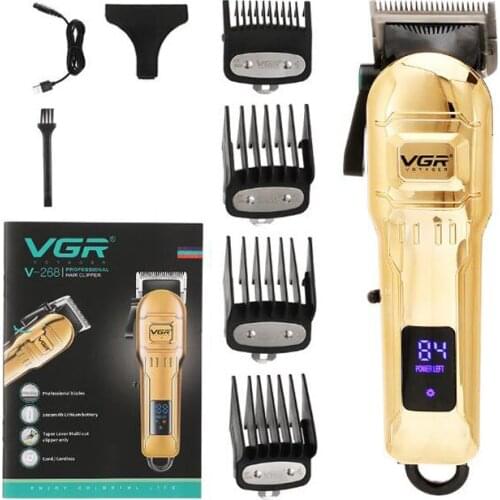 VGR hair trimmer USB rechargeable hair clipper haircut machine LCD oil head clipper beard trimmer hair cutter metal body