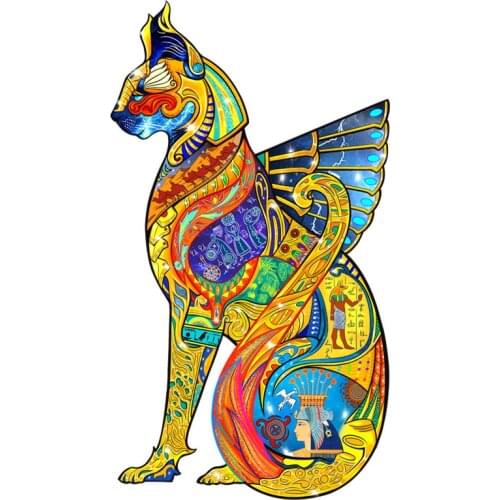 Unique Wooden Jigsaw Puzzle Cat Wooden Animals Puzzles Toys For Adult Children Educational Games Wood DIY Crafts Christmas Gifts