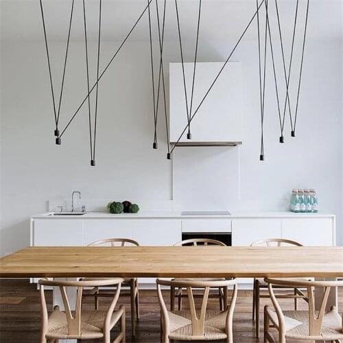 Unique Design Match Line Led Pendant Light Fixture Geometric DIY Wire Hanging Lamp Lustre Home Decor Industrial spider Lamp
