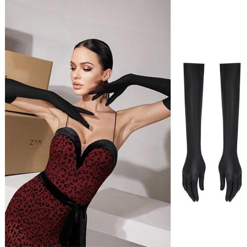 Latin Dance Accessories Black Gloves Elastic Long Sleeves Latin Practice Performance Clothes Women Dance Collocation DNV14280