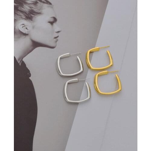 Fashion Jewelry Square distortion Geometric Studs Exaggeration Stainless Steel Ear Studs Earrings For Women Party Birthday Gifts