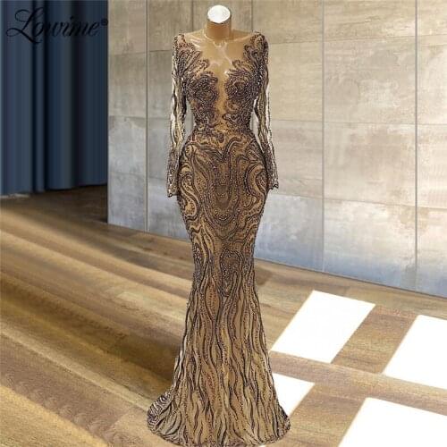 Plus Size Muslim Mermaid Illusion Evening Dresses Gowns Robes 2021 Beading Elegant Sexy For Women Party Long Prom Dress Vestidos