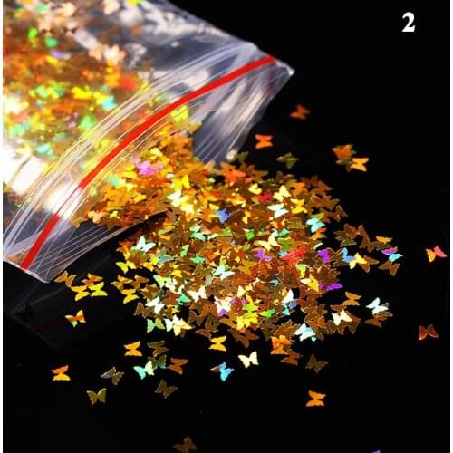 1 Bag Nail Art Colorful Flakes Holographics Butterfly Nail Sequins Decoration Design Sticker Symphony bags with sequins