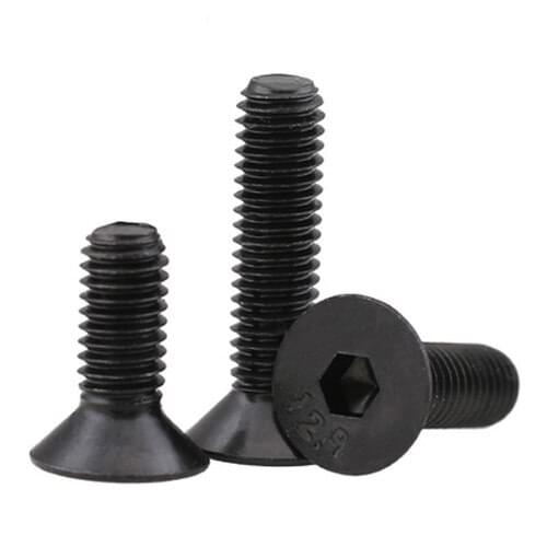 10pcs M5 Countersunk head Hexagon socket head screw Flat heads Allen bolt Mechanical screws 12.9 level 8mm-35mm Length