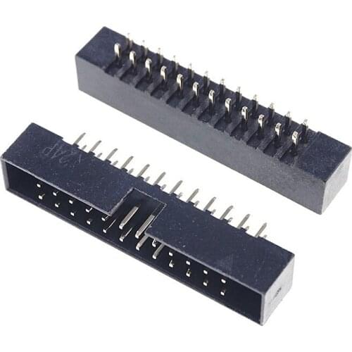 10 Pcs Shrouded Box header IDC Socket 2.54mm 2x12 Pin 24 P straight Male square pin 0.64mm 2 rows 2.54 Through hole DIP