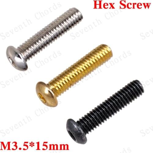 12 Pcs M3.5*15mm Tremolo Bridge Hexagon Hex Screws for Electric Guitar
