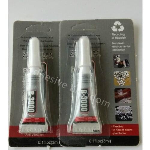 2Pcs 3ml Nail cosmetic glue DIY glue B3000 small glue special fine needle tube diamond draw off the drill to fill the glue