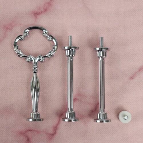 20pc gold silver Big Sunflower 3 Tier Metal Cake Stand Holder Heavy Duty Fruit Plate Handle Fittings Hardware Rod Big Sunflower