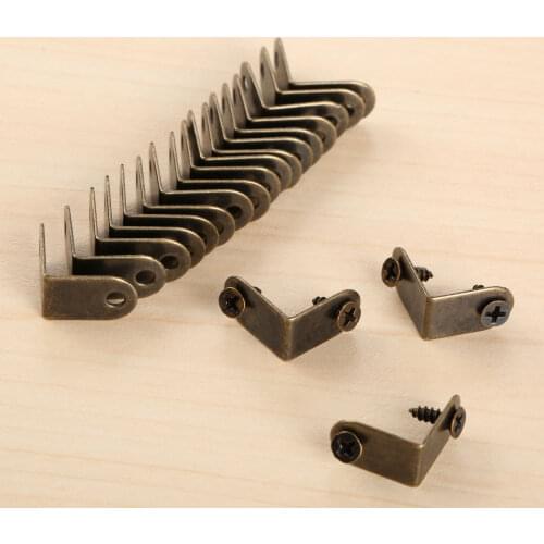 20pcs/kit Mini Corners w/screws Antique Bronze Decor Protectors 15*9mm Book Scrapbook Albums Menu Diary Wood Jewelry Box Cover