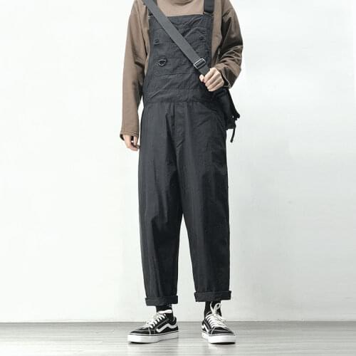 2021 Mens Loose Straight Casual Pants Cargo Pants Jumpsuit Streetwear Military Male Overalls Salopettes Romper Trousers M-2XL