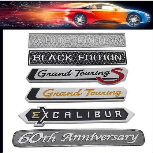 60th Anniversary GRAND TOURING GTS S Black White Edition EXCALIBUR Fender trunk Rear Decal Emblem Badge Sticker for Land Cruiser