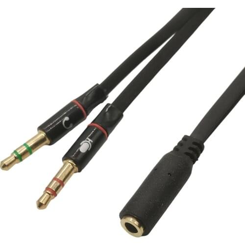 3.5mm Jack Microphone Headset Audio Splitter Cable Female to 2 Male Headphone Mic Aux Extension Cables For phone Computer Cabo