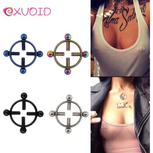 EXVOID BDSM Sex Toy For Couples Flirting Non-Piercing Nipple Ring Jewelry Nipple Clip Slave Restraint Sex Shop Breast Clamp