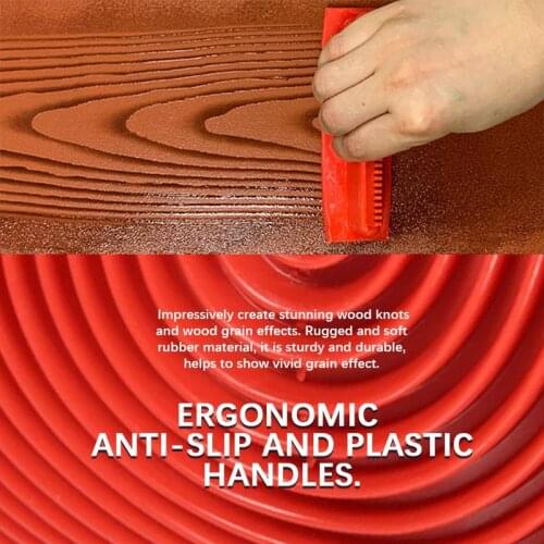 Wood Graining DIY Tool Set Imitation Wood Graining Pattern Wall Texture Art DIY Rubber Wood Grain Painting Tool Home Decoration