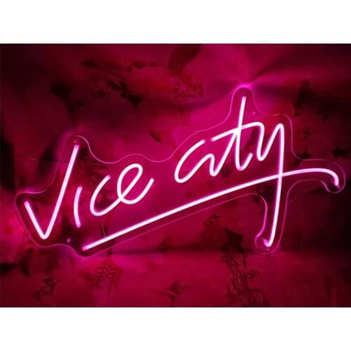 Custom Vice City LED Neon Logo Indoor Bedroom Decoration Led Visual Bar Wall Light Up Sign Neon Decor Neonlamp for Room