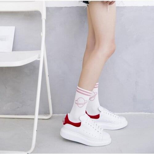 2017 Fashion Planet Stripes Star Hip Hop Socks Women Spring Autumn Winter Warm Socks Harajuku Girls Trendy Crew Socks
