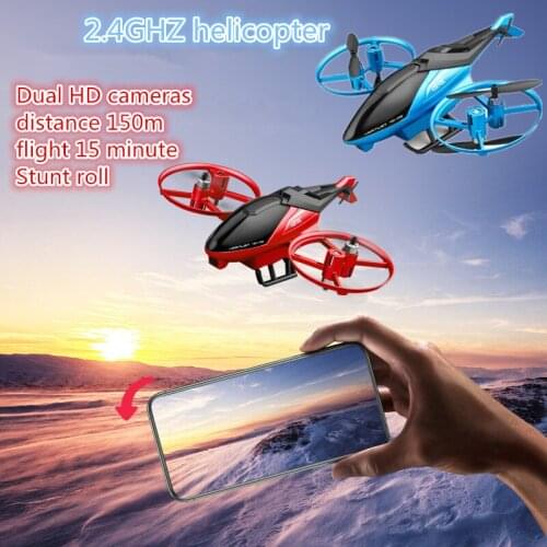 NEW 4CH 2.4G RC Helicopter With HD Dual Cameras Fall Resistant Distance 150m Stunt Roll Remote Control Plane Aerial Drone