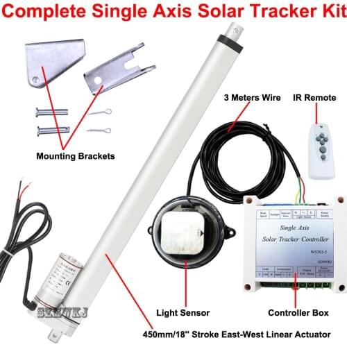 DHL Shipping -Sunlight Track Single Axis Solar Tracker W/ 18" Linear Actuator W/ Electric Controller for Solar Panel System