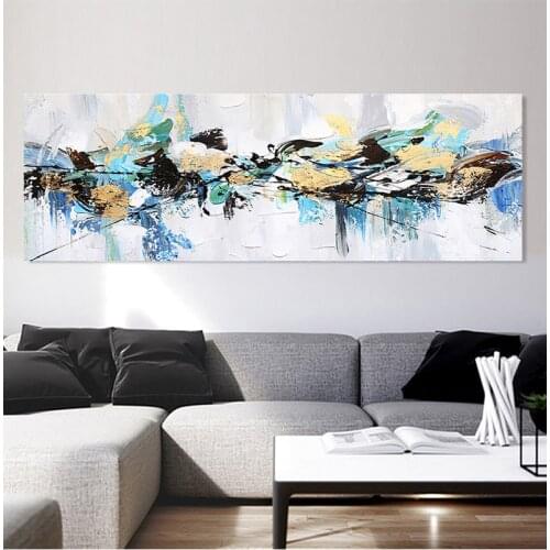 Posters and Prints Wall Art Canvas Painting, Abstract Golden Yellow Posters Wall Art Pictures For Living Room Home Decor