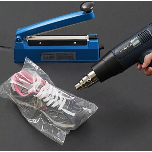 50 Pieces POF Plastic Shrink Film Bag Transparent Heat Seal Wrap Bag For Shoes Box