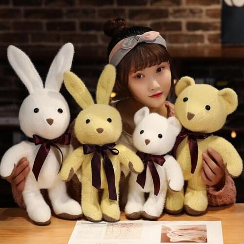Hot Cartoon Cute Teddy Bear Toys Stuffed Lovely Animal Rabbit Bunny Plush Doll For Kids Children Soft Pillow Nice Christmas Gift