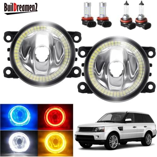 Angel Eye Fog Light Assembly For Land Rover Range Rover Sport LS 2006-2013 Car H11 Front Bumper Fog Light With Halo Ring DRL 12V