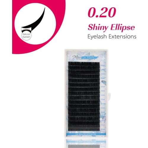 0.20mmEllipse Flat Eyelash extensions 1pcs/lot Soft Thin Tip Flat Roots Semi-permanent Fake Eyelash Extensions Salon Use
