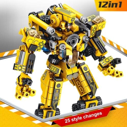 576pcs 12in1 Techinc Transformation Robot Building Bricks Creative Assembling Educational figure Blocks Gift Toys for Children
