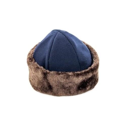 Resurrection Cachet Börk Hats (Headgear) navy blue Resurrection Ertugrul Alpine Bork hat ottoman horse archery leather hat medieval turk dırılıs