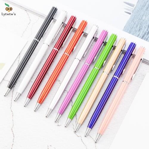 1 Pieces Lytwtws Ballpoint Pen Luxury Cute Candy Color Metal Stationery School Office Supply High Quality Spinning Pens
