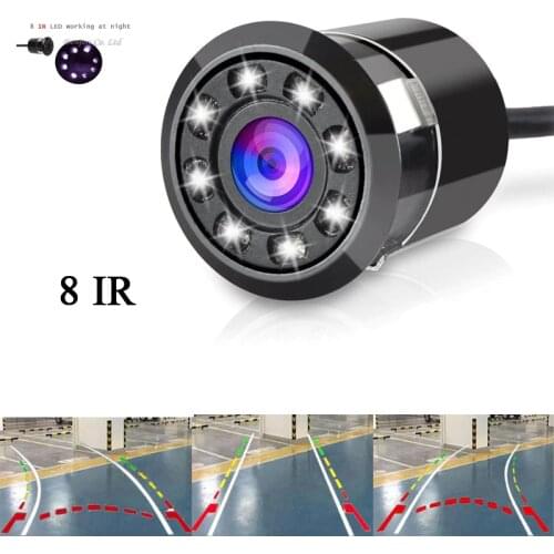 Waterproof 8 IR Night Vision car reverse camera reversing trajectory system Super HD for all car with Dynamic Track lines