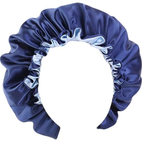 Women Satin Sleep Hair Bonnet Cap Extra Large Double Layer Reversible Chemo Hat 50JB