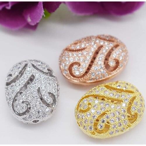 1PC 15x30mm golden plated Cz micro pave Teardrop loose beads for jewelry making
