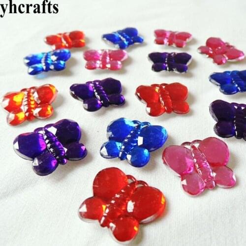 100PCS/LOT,Colorful 3D plastic butterfly with stickers Garden Plant decoration Spring Easter crafts Microlandschaft Pocket gifts