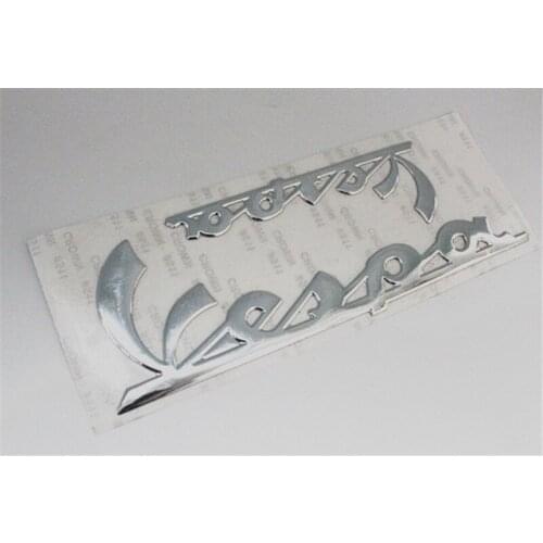 3d Silver Color Vespa Sticker Motorcycke Moto Car Stickers Personality Decoration Metal Stickers Decal Gift