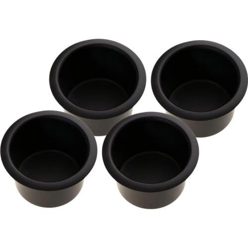 4pcs Aluminum Alloy Cup Drink Holder For Marine Boat Car Truck Camper RV Black