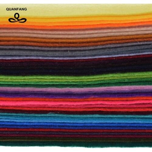 42pcs/Lot Non Woven Soft Felt Fabric 1mm Thickness Polyester Home Decoration Pattern Bundle For Sewing Dolls Crafts 15cmx15cm